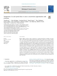 Integration of Social Spatial Data to Assess Conservation Opportunities