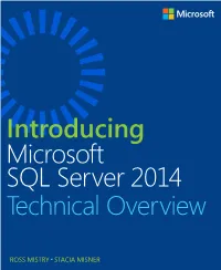 Introducing Microsoft SQL Server 2014 Technical Overview