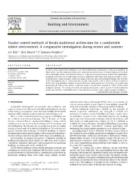 Passive Control Methods of Kerala Traditional Architecture for a Comfortable Indoor Environment: a Comparative Investigation During Winter and Summer