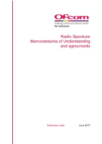 Radio Spectrum Memorandums of Understanding and Agreements