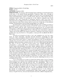 TITLE: Pomponius Mela's World Map DATE: A.D. 37 AUTHOR: Pomponius Mela