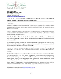 1 P. O. Box 168 Kealakekua HI 96750 PRESS RELEASE for IMMEDIATE RELEA