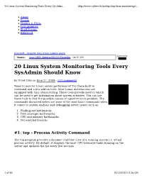 20 Linux System Monitoring Tools Every Sysadmin Should Know