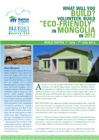 Build? “Eco-Friendly” in Mongolia