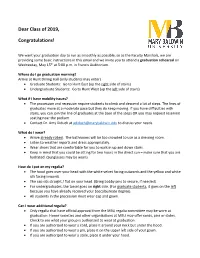 Dear Class of 2019, Congratulations!