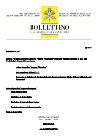 Lettera Apostolica in Forma Di Motu Proprio “Magnum Principium” Quibus Nonnulla in Can