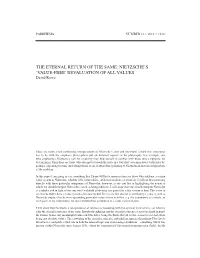 The Eternal Return of the Same: Nietzsche's 'Value-Free'