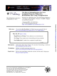 Bronchiolitis After Lung Transplantation Lymphoid Tissue In