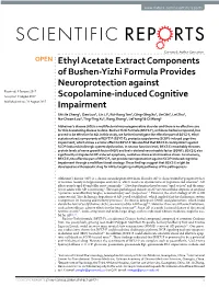 Ethyl Acetate Extract Components of Bushen-Yizhi Formula Provides