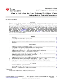 How to Calculate the Load Pole and ESR Zero When Using Hybrid Output Capacitors