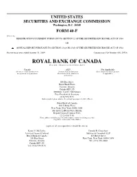 ROYAL BANK of CANADA (Exact Name of Registrant As Specified in Its Charter)