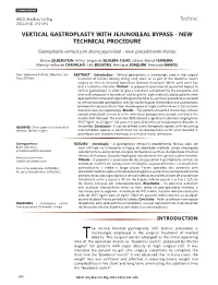 Technic VERTICAL GASTROPLASTY WITH