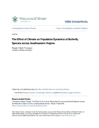 The Effect of Climate on Population Dynamics of Butterfly Species Across Southeastern Virginia