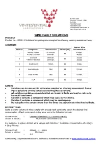WINE FAULT SOLUTIONS PRODUCT Product No