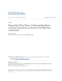 Beyond the Wine Menu: Understanding Flavor and Taste