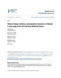 Climate Change, Resilience, and Population Dynamics in Pakistan: a Case Study of the 2010 Floods in Mianwali District