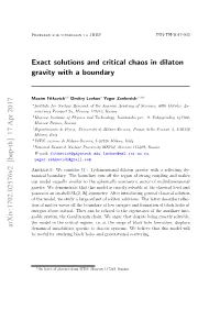 Exact Solutions and Critical Chaos in Dilaton Gravity with a Boundary