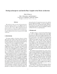 Porting an Interpreter and Just-In-Time Compiler to the Xscale Architecture