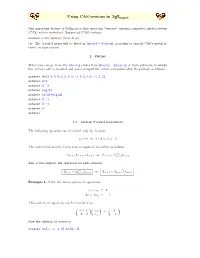Using CAS Sessions in TEXMACS