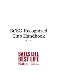 BCSG-Recognized Club Handbook Fall 2017