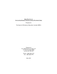 Best Practices in Increasing Aboriginal PS Enrolment Rates…
