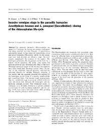 Invasive Vermigon Stage in the Parasitic Barnacles Loxothylacus Texanus and L. Panopaei (Sacculinidae): Closing of the Rhizocephalan Life-Cycle