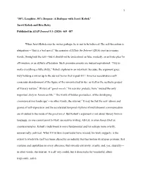 Jarett Kobek and Rita Raley Published in ASAP/Journal