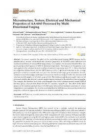 Microstructure, Texture, Electrical and Mechanical Properties of AA-6063 Processed by Multi Directional Forging