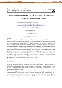 Television Programmes and Cultural Proximity