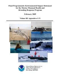 Volume III: Appendices G-N