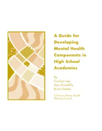 A Guide for Developing Mental Health Components in High School