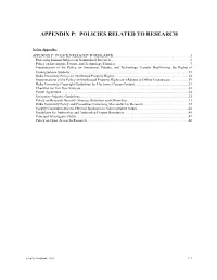 Appendix P: Policies Related to Research