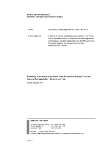 Before a Board of Inquiry Northern Corridor Improvements Project Under the Resource Management Act 1991