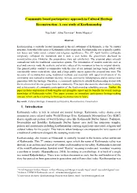 Community Based Participatory Approach in Cultural Heritage Reconstruction: a Case Study of Kasthamandap