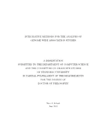Integrative Methods for the Analysis of Genome Wide Association Studies