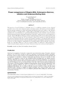 Power Comparisons of Shapiro-Wilk, Kolmogorov-Smirnov, Lilliefors and Anderson-Darling Tests