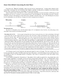 Some False Beliefs Concerning the End Times