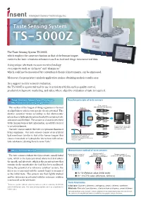 The Taste Sensing System TS-5000Z, Which Employs the Same Mechanism As That of the Human Tongue, Converts the Taste of Various S