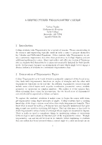 A Restructured Trigonometry Course