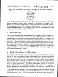 Applications of Correlator Chips in Radio Science 1 Introduction 2