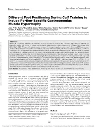 Different Foot Positioning During Calf Training to Induce Portion-Specific