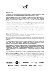 INTRODUCTION En Septembre 2020, Luca De Meo a Annoncé La Création