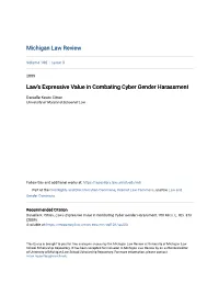 Law's Expressive Value in Combating Cyber Gender Harassment