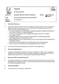 Not for Publication by Virtue of Paragraph 8 of Part 1 of Schedule
