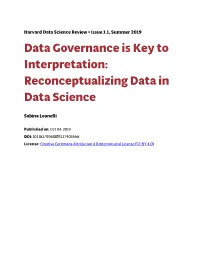 Reconceptualizing Data in Data Science
