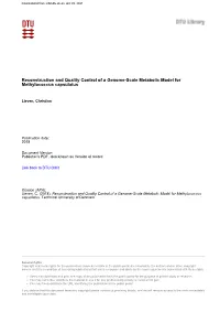 Reconstruction and Quality Control of a Genome-Scale Metabolic Model for Methylococcus Capsulatus