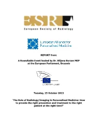 REPORT From: a Roundtable Event Hosted by Dr. Biljana Borzan MEP