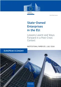 State-Owned Enterprises in the EU: Lessons Learnt and Ways Forward in a Post-Crisis Context