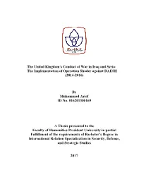 The Implementation of Operation Shader Against DAESH (2014-2016)
