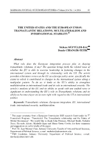 Transatlantic Relations, Multilateralism and International Stability ∗